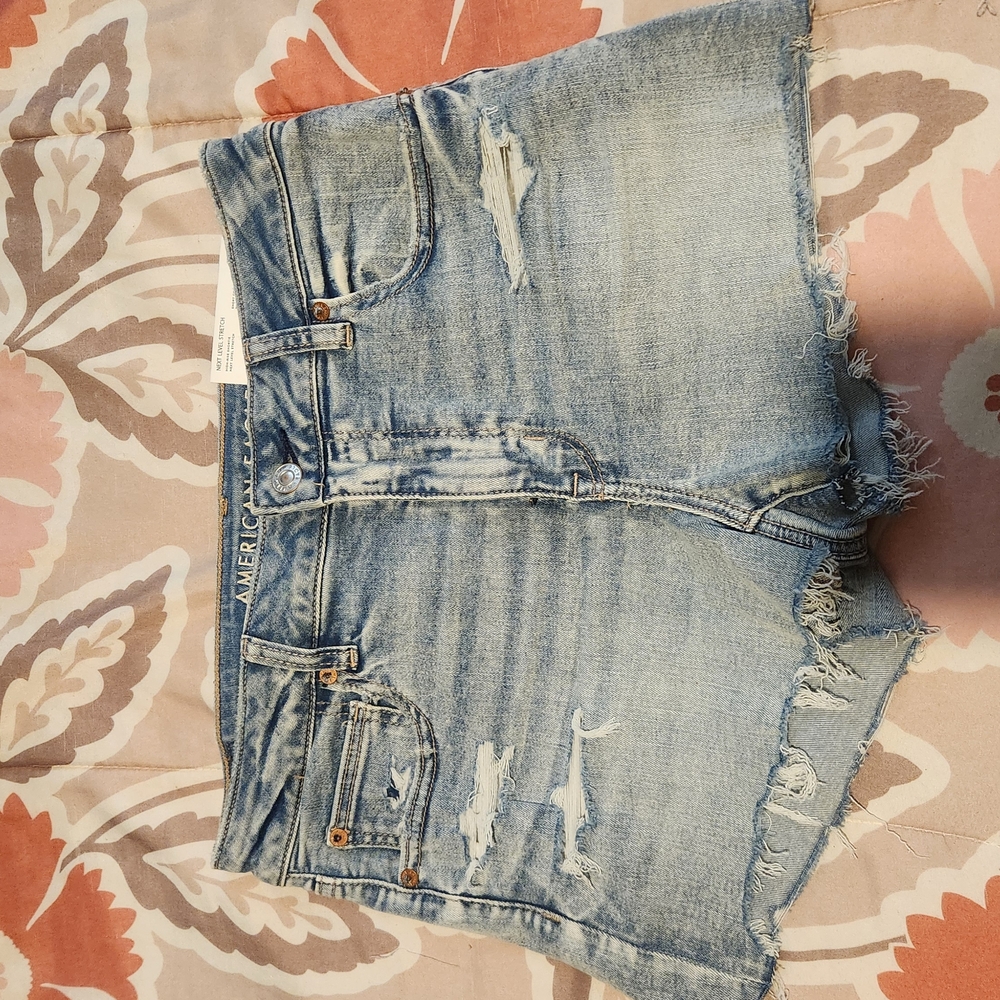 New With Tags American Eagle Outfitters Blue Jean Shorts Distressed Style